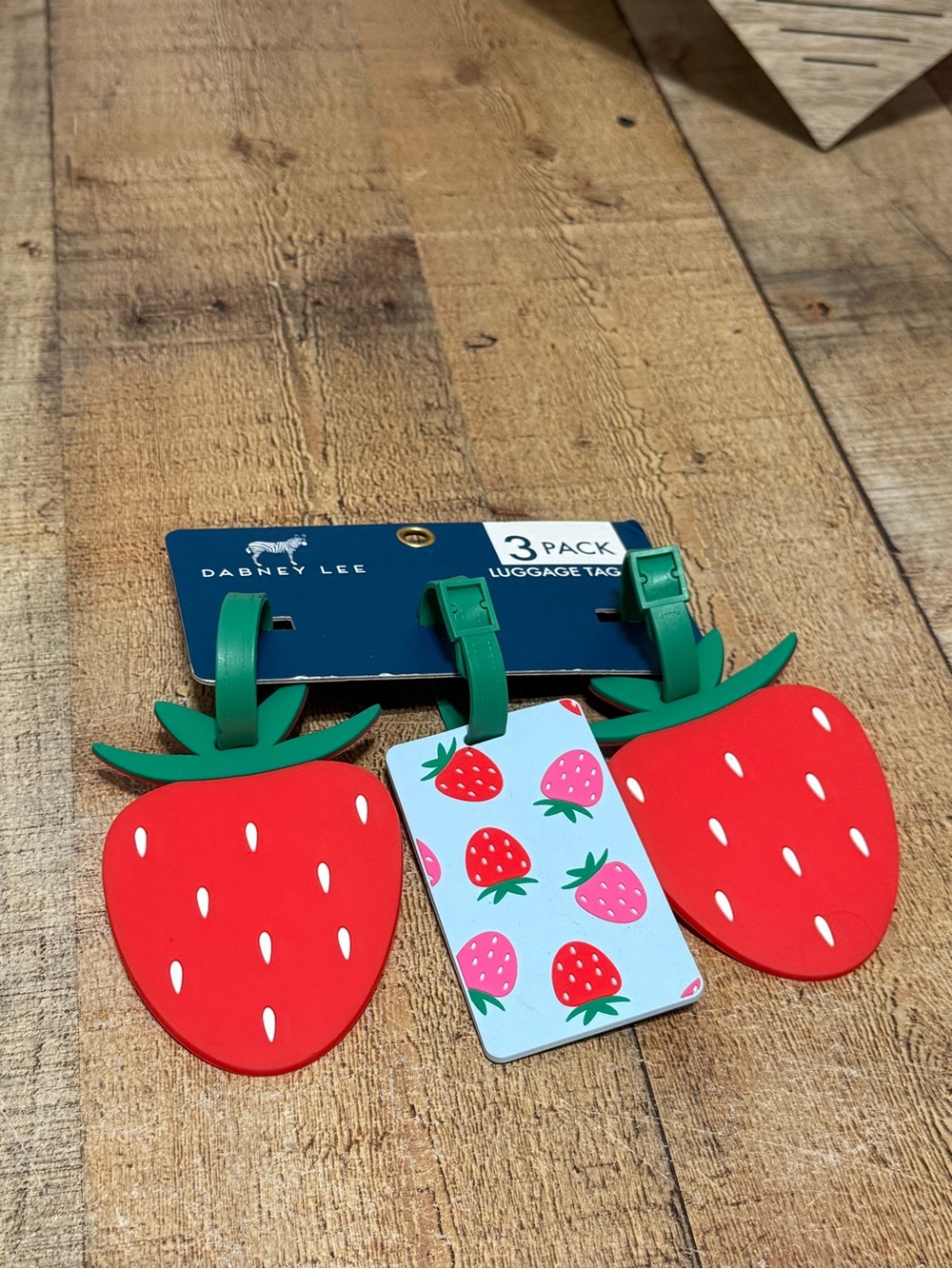 Dabney Lee Strawberry Luggage Tag Set, brand new with tags.